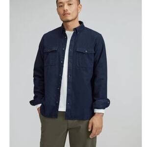 Everlane The Brushed Flannel Shirt Heathered Blue Size XXL NWT